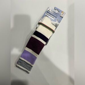 Smartwool Women's Large Snowboard OTC Socks Targeted Cushion White Purple NWT